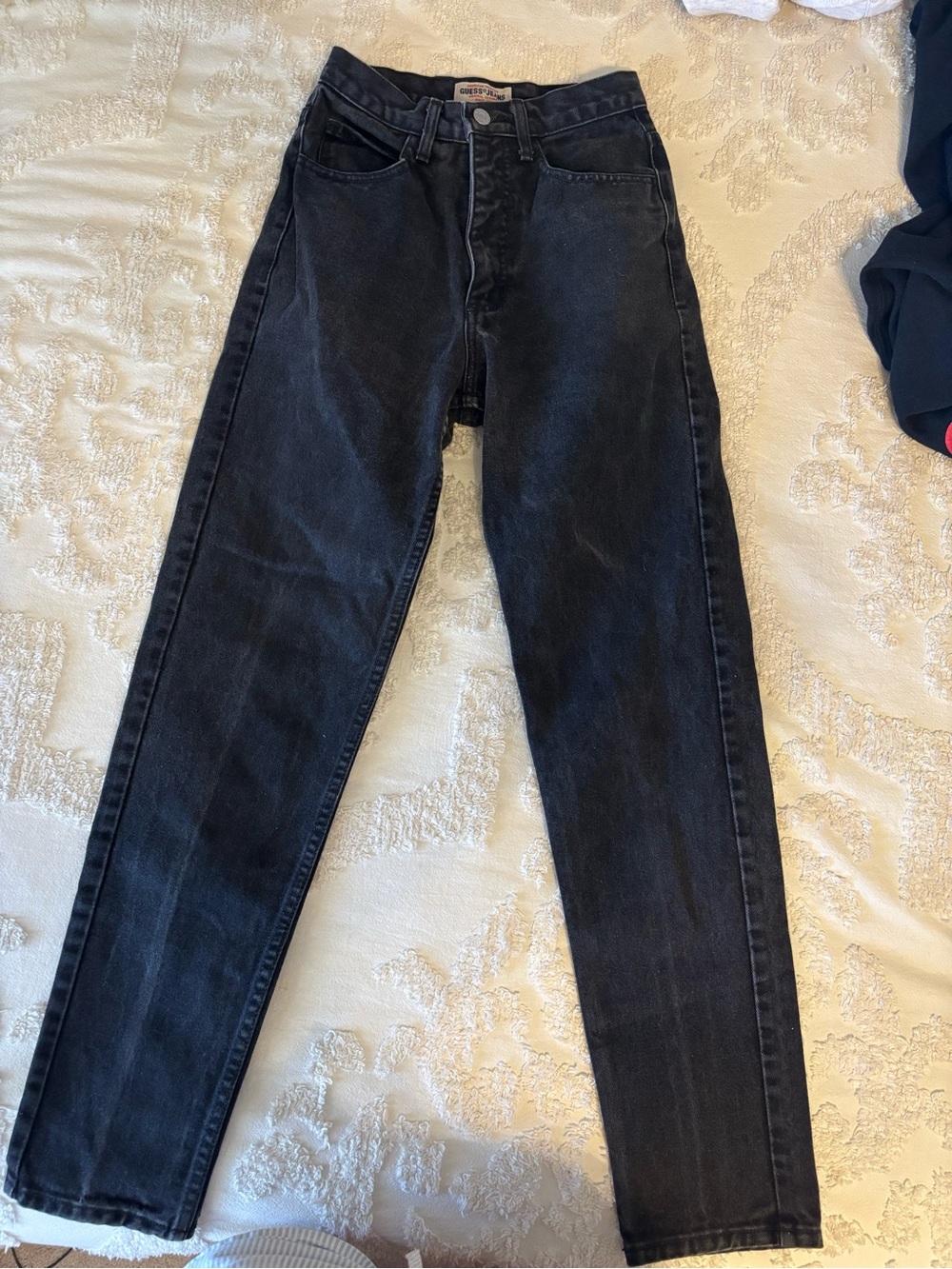 Vintage Guess Women’s Jeans in Washed Black Size 25 High Waisted
